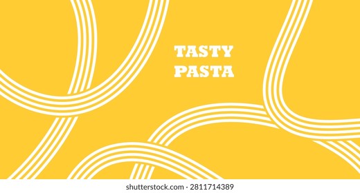 Abstract Noodle Background. Vector Swirl Pasta Lines. Geometric Food Texture with Spaghetti. Noodle and Pasta Packaging Design