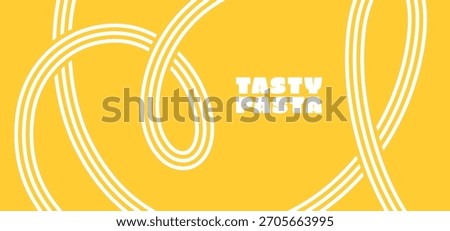 Abstract Noodle Background. Vector Swirl Pasta Lines. Geometric Food Texture with Spaghetti. Noodle and Pasta Packaging Design