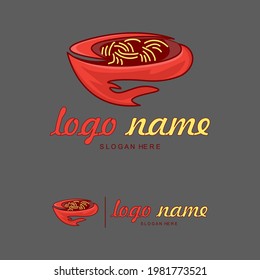 Abstract noodle logo design for restaurant logos.