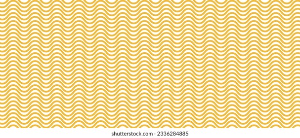 Abstract noodle pattern. Graphic spaghetti background with yellow ramen noodles. Isolated vector illustrations on white background.