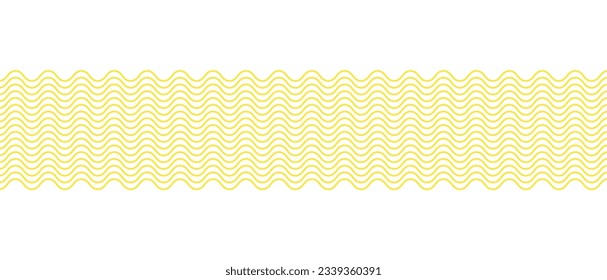 Patrón de fideos abstractos. Fondo gráfico de espagueti con fideos de ramen amarillos. Ilustraciones vectoriales aisladas sobre fondo blanco.