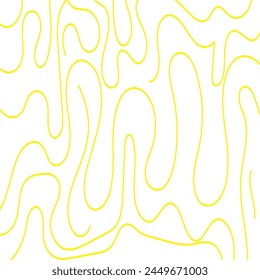 Abstract noodle pattern. Graphic spaghetti background with yellow ramen noodles. Isolated on white background. vector illustration. EPS 10