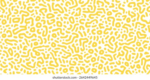 Abstract noodle pattern. Graphic spaghetti background. Ramen noodles texture. Yellow color vector illustration. Isolated on white background.