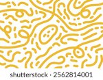 Abstract noodle pattern. Spaghetti background graphic. Ramen noodles texture. Yellow color vector illustration. Isolated on white background.
