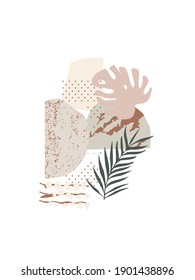 Abstract Nordic paint print. Scandinavian style poster background, nature inspired. Abstract contemporary design vector illustration for wall decoration, postcard or brochure cover