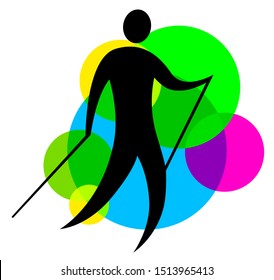 Abstract Nordic Walking vector illustration