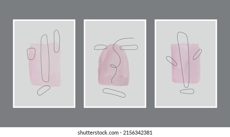 Abstract nordic watercolor poster, minimalistic scandinavian design, office, bedroom wall decoration, calm artwork A4