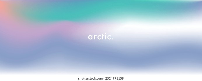 Abstract nordic winter landscape. Pastel gradient winter sky. Light blue, purple, turquoise color vector banner. Blurred fuzz gradient background. Vector soft horizontal backdrop. Minimalist design