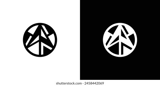 Abstract North Arrow with Compass Circle Icon Logo Symbol Vector Design Inspiration.