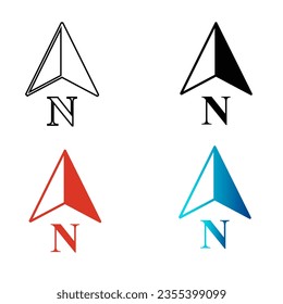 Abstract North Arrow Silhouette Illustration, can be used for business designs, presentation designs or any suitable designs.