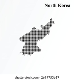 Abstract North Korea Map in Halftone Dot Pattern – Minimalist Vector Design
