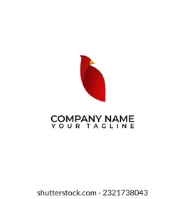 Abstract Northern red cardinal bird vector logo template