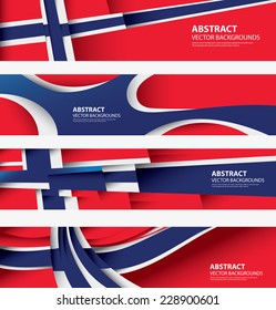 Abstract Norway flag, Norwegian art background (vector art)