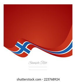 Abstract Norway Flag Ribbon Vector