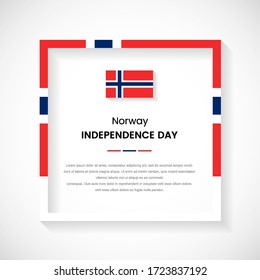 Abstract Norway flag square frame stock illustration. Creative country frame with text for Independence day of Norway