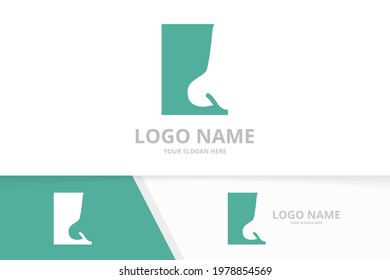 Abstract nose logo. ENT clinic logotype design template.