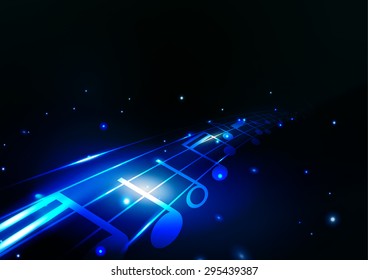 Abstract Notes with Light Bokeh Background, Vector Illustration