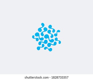 Abstract notes music logo design. Creative science virus laboratory research vector logotype sign minimal style illustration.