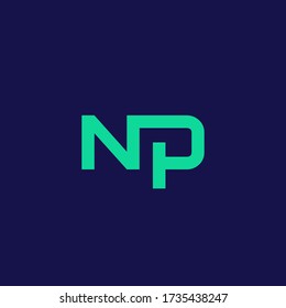 diseño de logotipo NP/np abstracto. marca np limpia y moderna. ilustración vectorial eps10