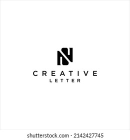 abstract NS logo design, modern line letter logotype