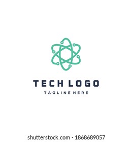 Abstract Nuclear Technology Logo Template Design