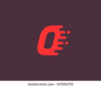 Abstract number 0 logo design template. Dynamic vector unusual digit icon. Universal fast speed fire moving water numeral logotype