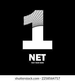 Abstract number 1 line net vector logo design. Suitable for business, poster, card, net symbol and initial