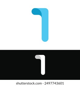Abstract number 1 logo design concept. Premium Vector