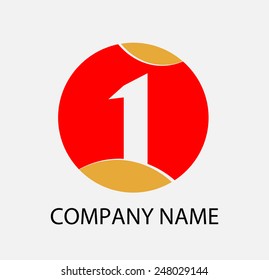 Abstract Number 1 logo Symbol icon  