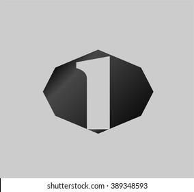 Abstract Number 1 logo Symbol icon 

