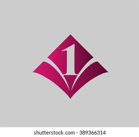Abstract Number 1 logo Symbol 
