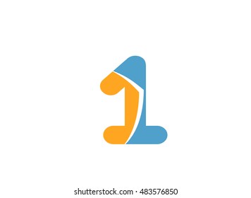 Abstract Number 1 logo Symbol 
