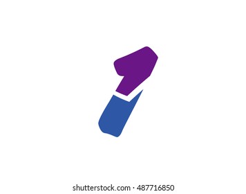 Abstract Number 1 logo Symbol 
