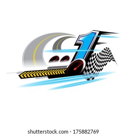 The abstract of number 1 speed Concept vector