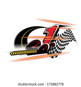 The abstract of number 1 speed Concept vector