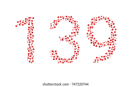 Abstract Number 139 Made Of Red Hearts