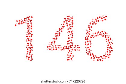 Abstract Number 146 Made Of Red Hearts