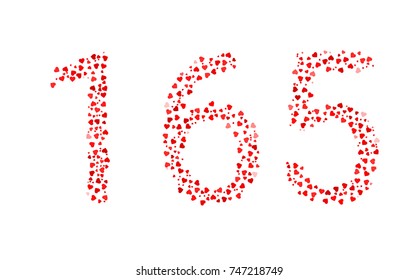 Abstract Number 165 Made Of Red Hearts