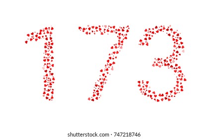 Abstract Number 173 Made Of Red Hearts
