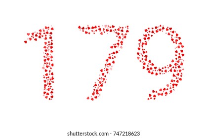 Abstract Number 179 Made Of Red Hearts