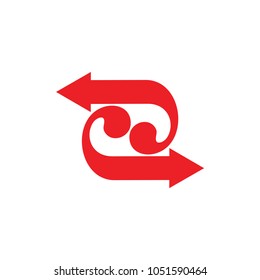 abstract number 2 with arrow logo vector