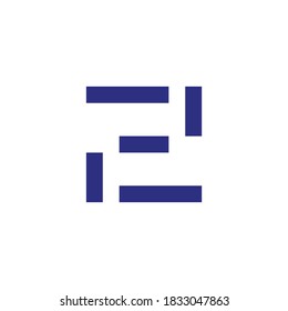 abstrakte Nummer 2, geometrisches Symbol für die digitale Linie, Vektorgrafik