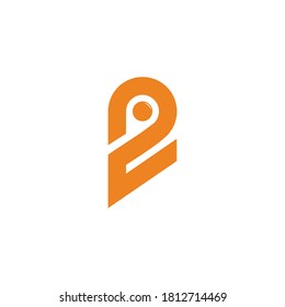 abstract number 2 geometric line design logo vector