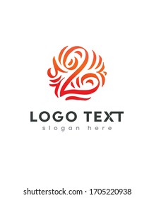 Abstrakte Nummer 2 Initiale Beauty-Monogramm und elegantes Logo-Design, handschriftliches Logo der ersten Unterschrift, Fotografie, Hochzeit, Mode, Blumen und botanisch mit kreativem Template-Design