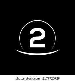  Abstract number 2 logo design. Line creative symbol.