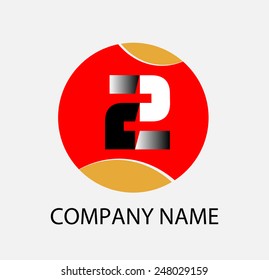 Abstract Number 2 logo Symbol icon 