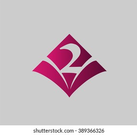 Abstract Number 2 logo Symbol icon
