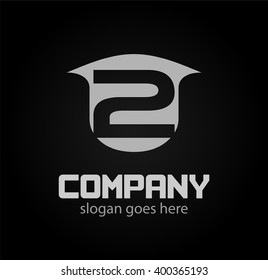 Abstract Number 2 logo Symbol icon
