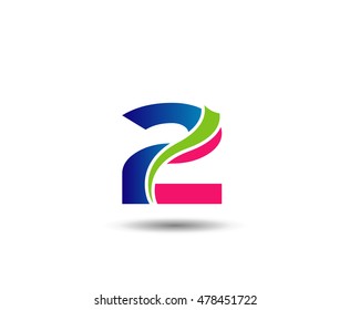 Abstract Number 2 logo Symbol icon
