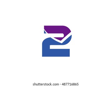Abstract Number 2 logo Symbol icon
